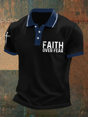 Men's Faith Over Fear Cross Faith Casual Polo