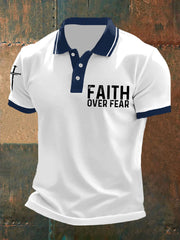 Men's Faith Over Fear Cross Faith Casual Polo