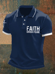 Men's Faith Over Fear Cross Faith Casual Polo