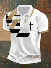 Men's Bible Verse “ Yeshua King OF Kings Lord Of Lords” Printed POLO Short Sleeve T-Shirt