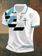 Men's Bible Verse “ Yeshua King OF Kings Lord Of Lords” Printed POLO Short Sleeve T-Shirt
