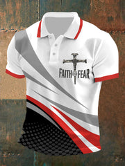 Men's Faith Over Fear Cross Faith Casual Polo