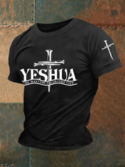 Camiseta informal para hombre Yeshua El Camino La Verdad La Vida La Cruz La Fe