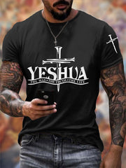 Camiseta informal para hombre Yeshua El Camino La Verdad La Vida La Cruz La Fe
