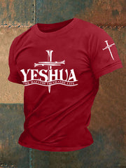 Camiseta informal para hombre Yeshua El Camino La Verdad La Vida La Cruz La Fe