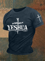 Camiseta informal para hombre Yeshua El Camino La Verdad La Vida La Cruz La Fe