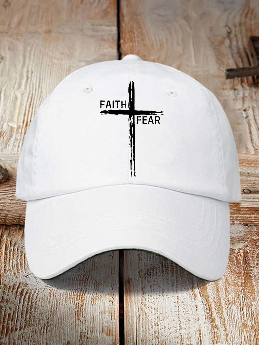 Unisex Faith Over Fear Cross Faith Hat