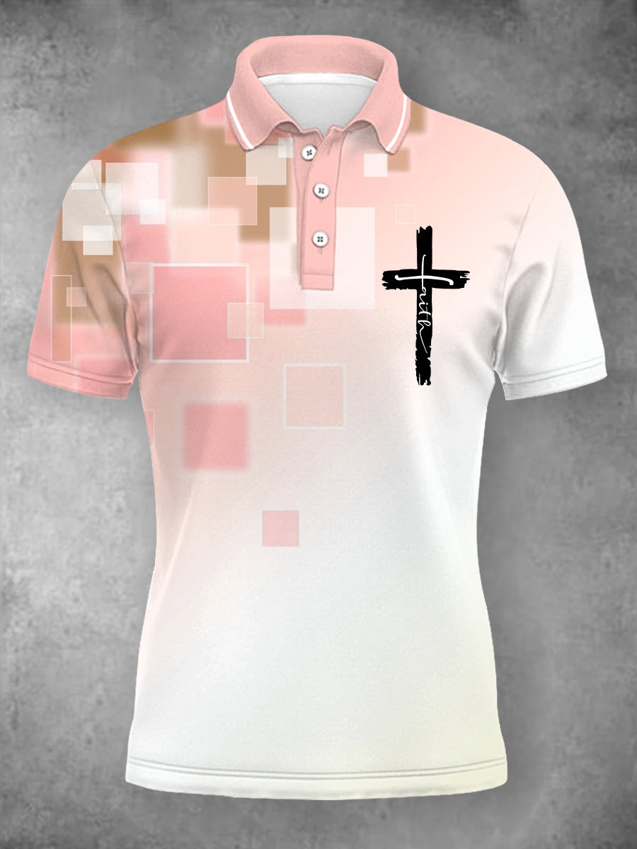 Women's Faith Cross Faith Art Geometric Print Casual Polo