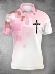 Women's Faith Cross Faith Art Geometric Print Casual Polo