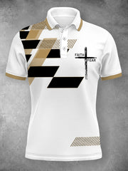 Polo casual con estampado geométrico "Fe sobre el miedo" para mujer