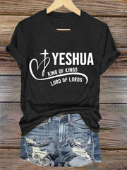 Camiseta informal para mujer Yeshua Rey de Reyes Señor de Señores
