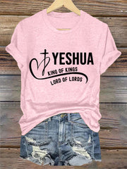 Camiseta informal para mujer Yeshua Rey de Reyes Señor de Señores
