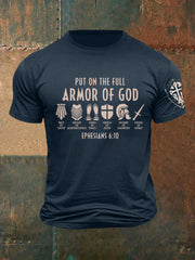 Men's Armor Of God Faith Cross Printed Casual Short Sleeves T-shirt
