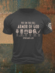Men's Armor Of God Faith Cross Printed Casual Short Sleeves T-shirt