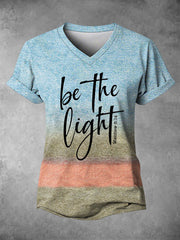 Women's Be The Light Printed Casual T-Shirt