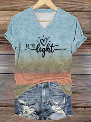 Women's Be The Light Printed Casual T-Shirt