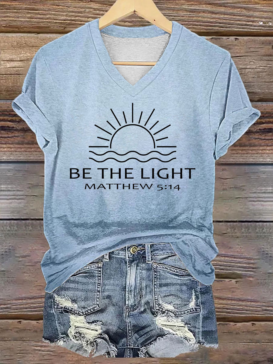 Women's Be The Light Printed Casual T-Shirt