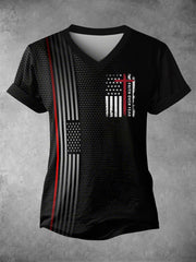 Women's Faith Over Fear American Flag Print Casual T-Shirt