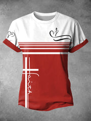 Women's Faith Love Cross Short-sleeved T-shirt