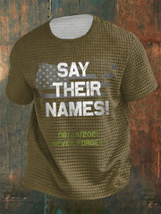 Men's Never Forget The Names Of 13 Fallen Soldiers Waffle Short Sleeve Top