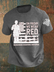 Men's On Fridays We Wear Red Remember Everyone Deployed T-shirt