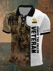 Men's Veteran Honor The Fallen Short Sleeve Polo Shirt