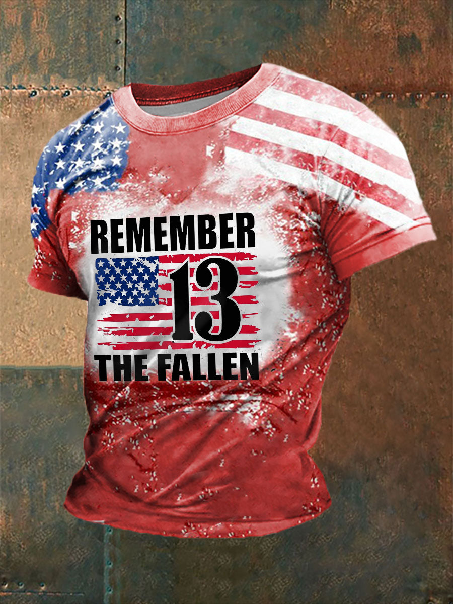 Men's Never Forget The Names Of 13 Fallen Soldiers Short Sleeve T-shirt