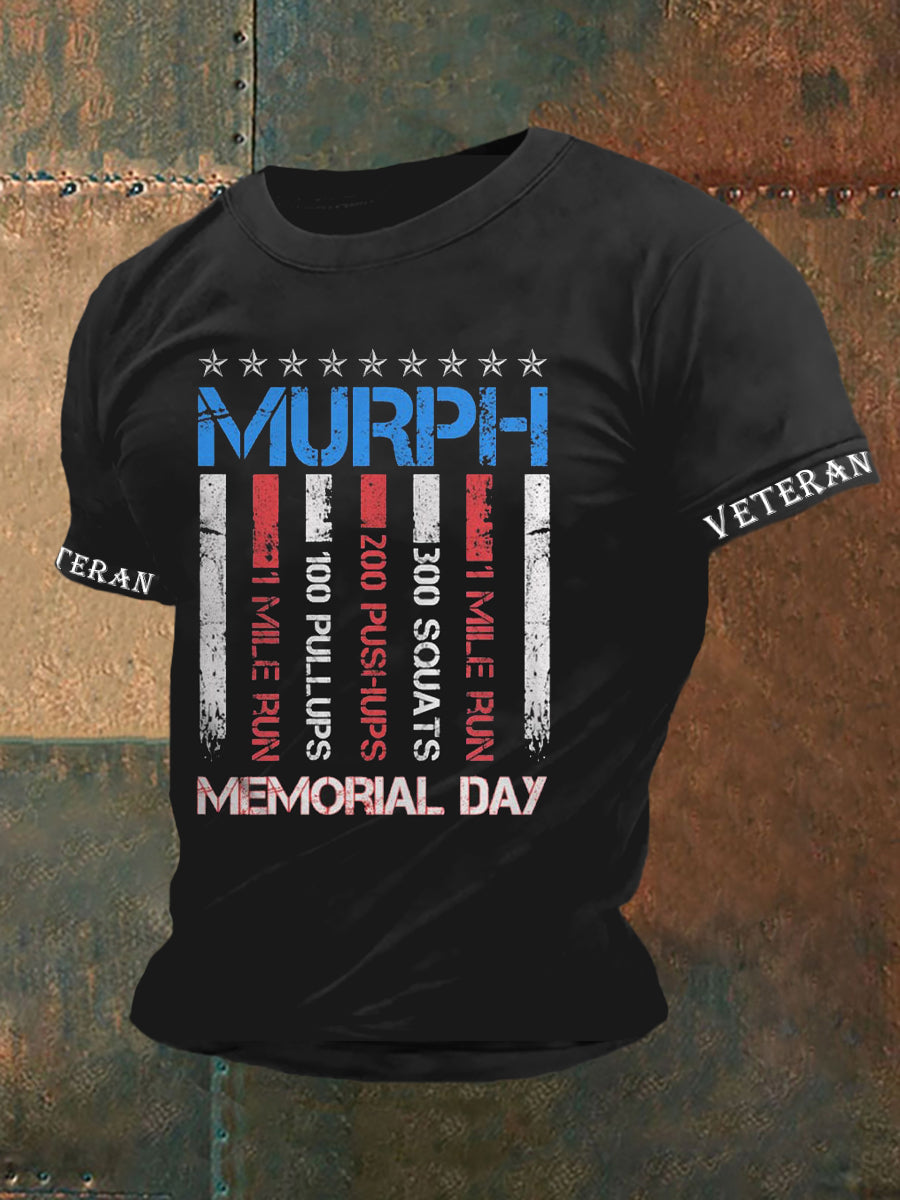 Men's Murph American Flag Memorial Day Short Sleeves T-shirt