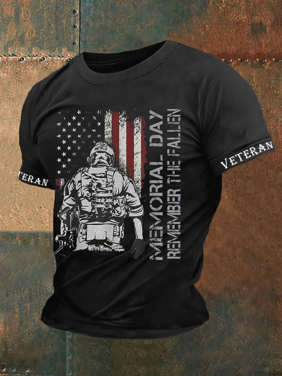 Men's Memorial Day Remember The Fallen Veteran Short Sleeves T-shirt