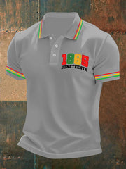 Men's Juneteenth 1865 Printed Short Sleeve POLO Shirt