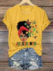 Women's Juneteenth Casual Short Sleeve T-Shirt