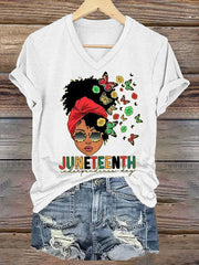 Women's Juneteenth Casual Short Sleeve T-Shirt