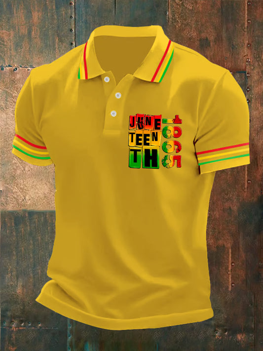 Men's 1865 Juneteenth Printed Casual Polo Shirt