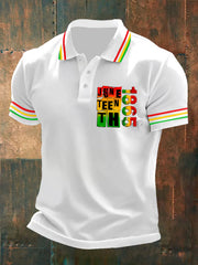 Men's 1865 Juneteenth Printed Casual Polo Shirt