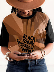 Women's Juneteeth Black History Art Printed T-shirt