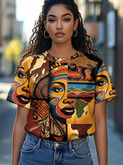 Women's s Retro Africa Juneteenth 1865 Print Casual Tee