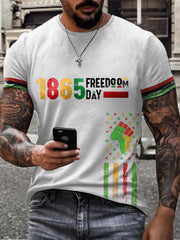 Men's Juneteeth Black History Printed T-shirt