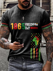 Men's Juneteeth Black History Printed T-shirt