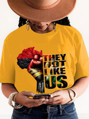 Women's Black Juneteenth Print T-shirt
