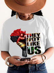 Women's Black Juneteenth Print T-shirt