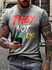 Men's Juneteeth Black History They Not Like Us Printed T-shirt