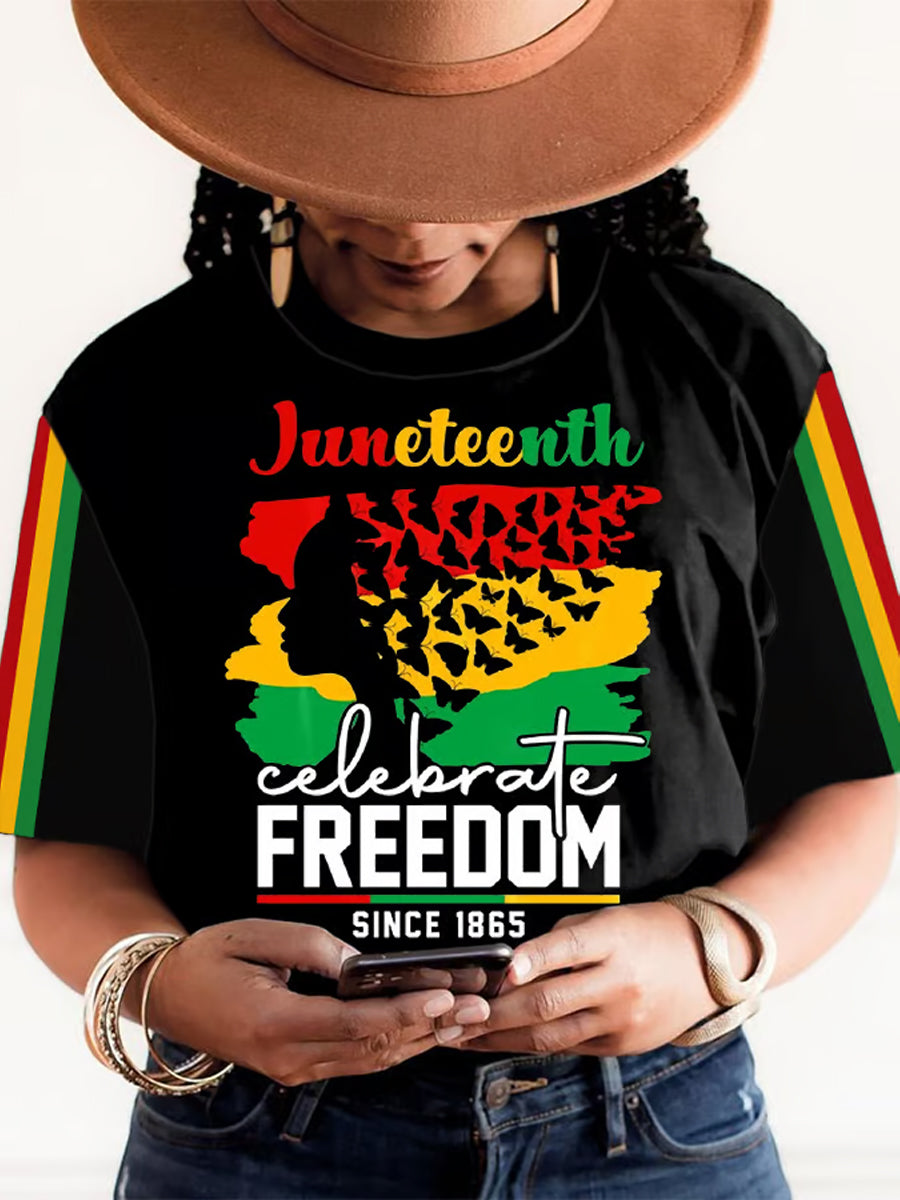 Women's Juneteenth 1865 Printed Short Sleeves T-shirt