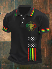 Men's Juneteenth 1865 Printed Short Sleeves POLO T-shirt