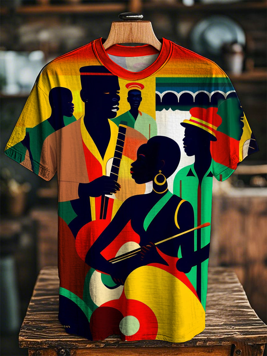 Unisex Juneteenth Theme Art Print Casual Tee