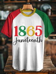 Unisex Juneteenth 1865 Red Yellow Green Print Casual Tee