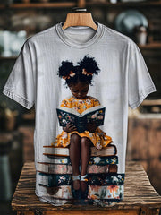 Unisex Juneteenth Black Art Printed O-neck Short Sleeve T-Shirt