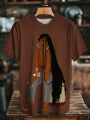 Unisex Juneteenth Black Art Printed O-neck Short Sleeve T-Shirt