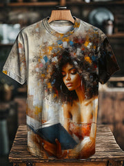Unisex Juneteenth Black Art Printed O-neck Short Sleeve T-Shirt