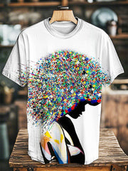 Unisex Juneteenth Black Art Printed O-neck Short Sleeve T-Shirt