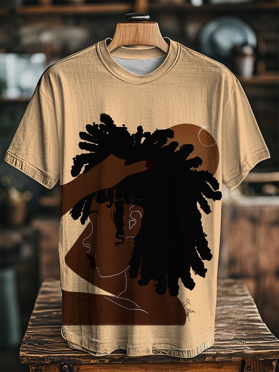 Unisex Juneteenth Black Art Printed O-neck Short Sleeve T-Shirt